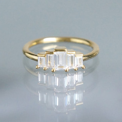 【Dainty & Minimalist】Art Deco Design Glass Stacking Ring 2枚目の画像