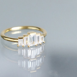 【Dainty & Minimalist】Art Deco Design Glass Stacking Ring 3枚目の画像