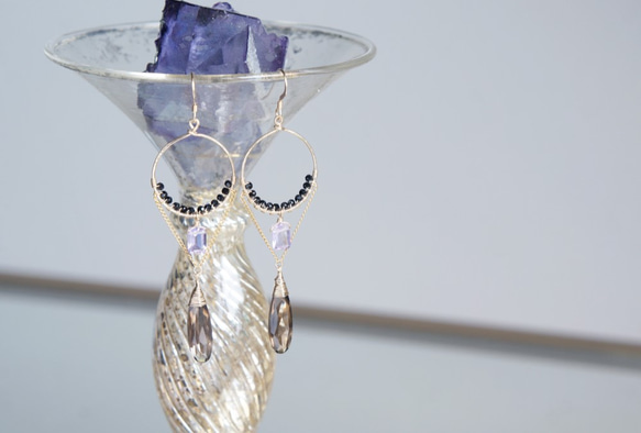 【The Muse/ Inspiration-002】14KGF Eternity Gemstone Earrings 1枚目の画像