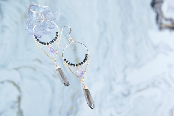 【The Muse/ Inspiration-002】14KGF Eternity Gemstone Earrings 2枚目の画像