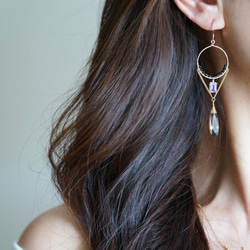 【The Muse/ Inspiration-002】14KGF Eternity Gemstone Earrings 4枚目の画像