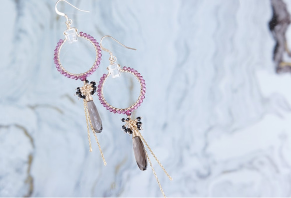 【The Muse/ Inspiration-003】14KGF Eternity Gemstone Earrings 2枚目の画像