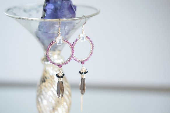 【The Muse/ Inspiration-003】14KGF Eternity Gemstone Earrings 4枚目の画像