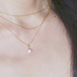 【14KGF】Opal Crystal Star CZ Necklace 8枚目の画像