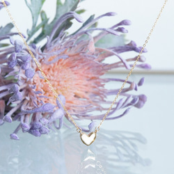 【14KGF】Glossy Tiny Heart Necklace 3枚目の画像