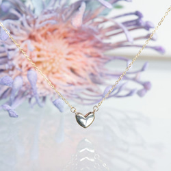 【14KGF】Glossy Tiny Heart Necklace 6枚目の画像