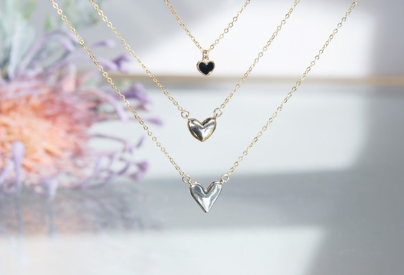 【14KGF】Glossy Tiny Heart Necklace 10枚目の画像