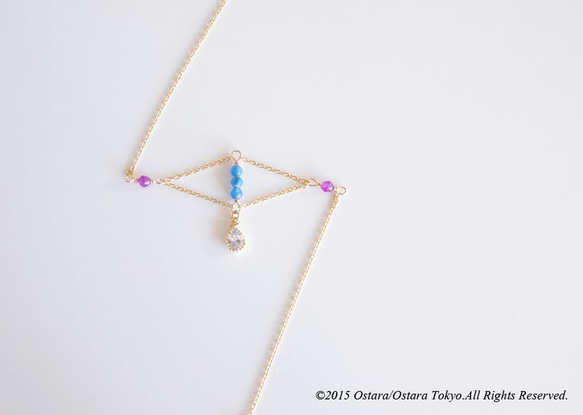 【14KGF】Rhombus Bracelet,"Gems& CZ" 2枚目の画像