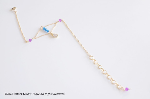 【14KGF】Rhombus Bracelet,"Gems& CZ" 4枚目の画像