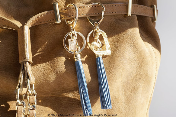 Leather Tassel Key Holder  -Laced Heart- 2枚目の画像