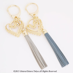 Leather Tassel Key Holder  -Laced Heart- 3枚目の画像