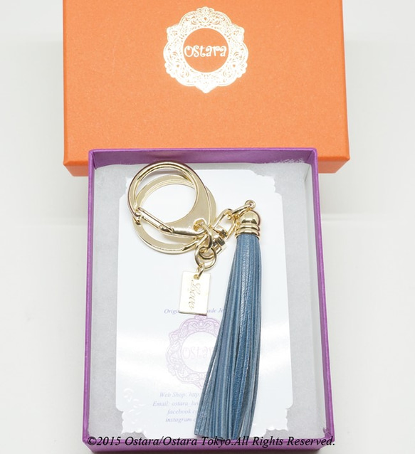 Leather Tassel Key Holder  -Laced Heart- 5枚目の画像