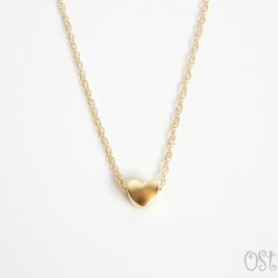 【14KGF】16K Gold Plated Mat Gold Tiny Heart 1枚目の画像