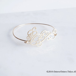 【14KGF】Wire Bangle,Filigree"D" 2枚目の画像