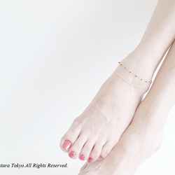 【Monica】14KGF, Swarovski Layered Anklet 2枚目の画像