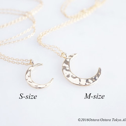 【14KGF】Necklace,Embossed Crescent Moon(M) 5枚目の画像