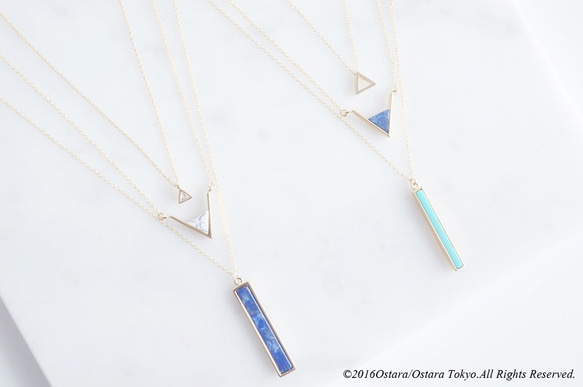 【14KGF】Necklace,Gem Lapis Lazuli Triangle 8枚目の画像