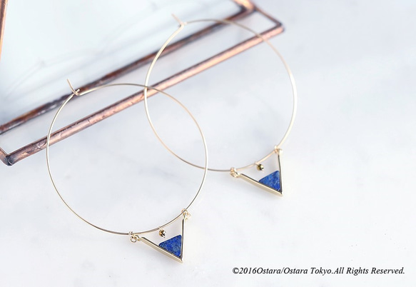 【14KGF】Necklace,Gem Lapis Lazuli Triangle 9枚目の画像