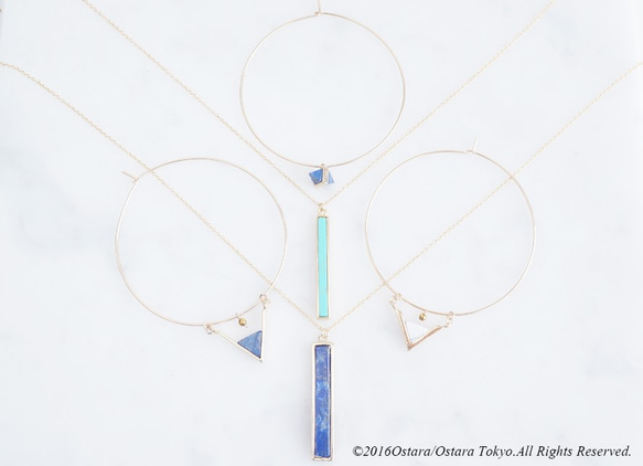 【14KGF】Necklace,Gem Lapis Lazuli Long Stick Bar 5枚目の画像