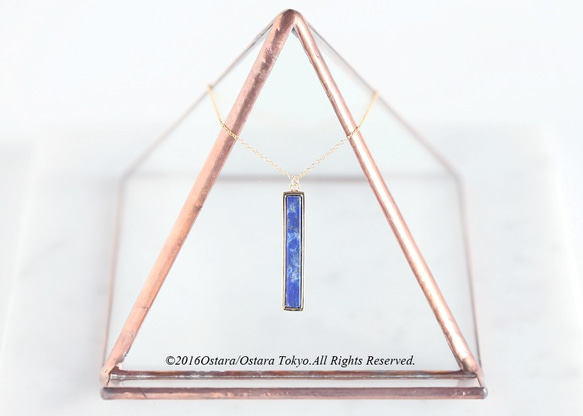 [14KGF]項鍊，寶石青金石Lazuli長棒 第1張的照片
