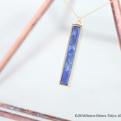 【14KGF】Necklace,Gem Lapis Lazuli Long Stick Bar 2枚目の画像