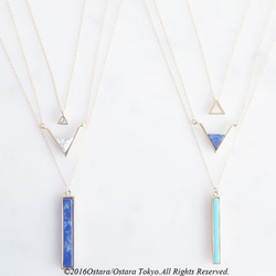 【14KGF】Necklace,Gem Lapis Lazuli Long Stick Bar 6枚目の画像