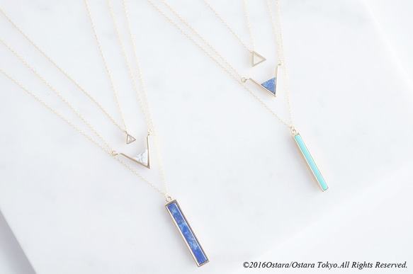 【14KGF】Necklace,Gem Lapis Lazuli Long Stick Bar 7枚目の画像