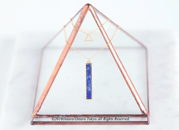 【14KGF】Necklace,Gem Lapis Lazuli Long Stick Bar 8枚目の画像