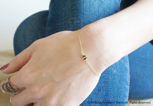 【14KGF】Bracelet,Tiny Hexagon Cubic Zirconia 3枚目の画像