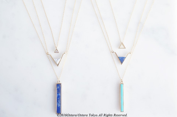 【14KGF】Necklace,Gold Tiny Triangle 5枚目の画像