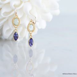 【Procida】14KGF Earrings(Erinite xTanzanite) 2枚目の画像