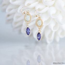 【Procida】14KGF Earrings(Erinite xTanzanite) 3枚目の画像