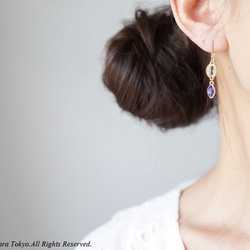 【Procida】14KGF Earrings(Erinite xTanzanite) 4枚目の画像