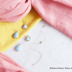 【14KGF】 Earrings,Simple Turquoise-A- 7枚目の画像