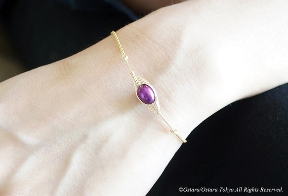 【Tsubomi】14KGF Bracelet-Purple Pearl- 6枚目の画像