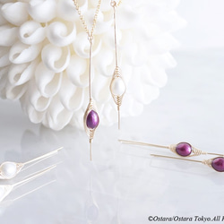 【Tsubomi】14KGF Earrings-A-"Purple Pearl" 7枚目の画像