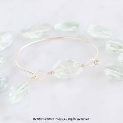 【14KGF】Wire Bangle, Gemstone AAA Green Amethyst 1枚目の画像