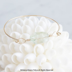 【14KGF】Wire Bangle, Gemstone AAA Green Amethyst 5枚目の画像