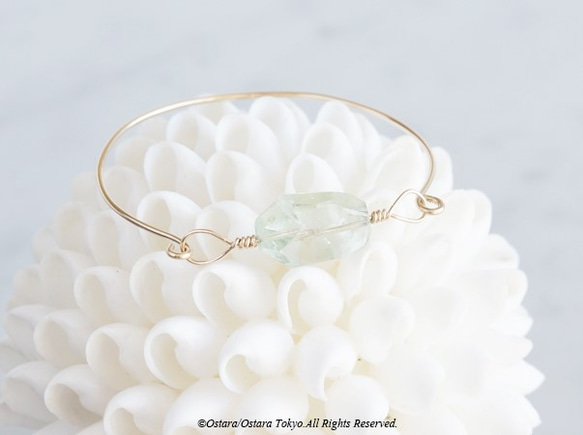 【14KGF】Wire Bangle, Gemstone AAA Green Amethyst 5枚目の画像