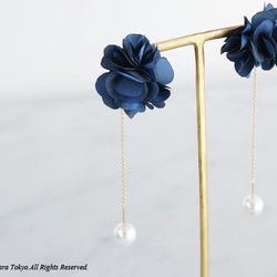 【14KGF】Ear Thread Earring,Flower Pearl 3枚目の画像