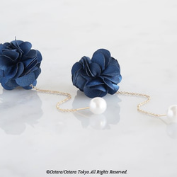 【14KGF】Ear Thread Earring,Flower Pearl 4枚目の画像