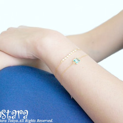 【14KGF】Bracelet,Square Cutting Glass 4枚目の画像