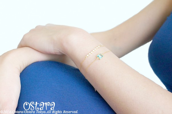 【14KGF】Bracelet,Square Cutting Glass 4枚目の画像