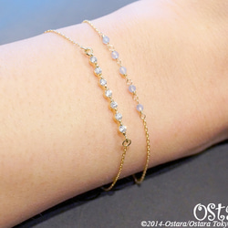 【14KGF】Bracelet,16KGP Cubic Zirconia Bar 第4張的照片