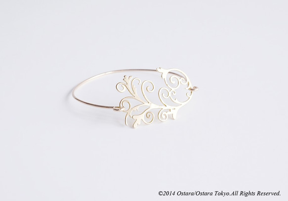 【14KGF】 Wire Bangle,Filigree"C" 2枚目の画像