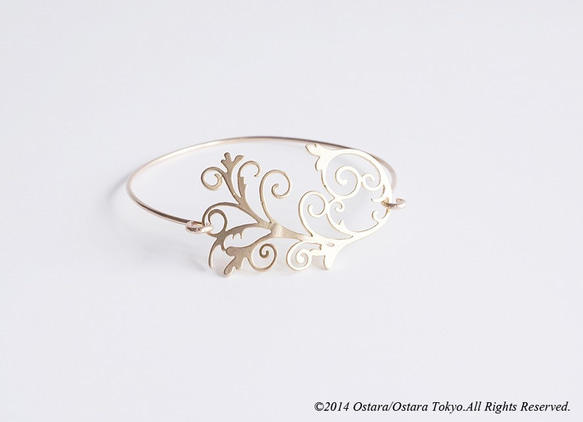 【14KGF】 Wire Bangle,Filigree"C" 3枚目の画像