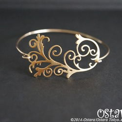 【14KGF】 Wire Bangle,Filigree"C" 4枚目の画像