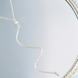 【14KGF】Simple Diamond Shaped CZ Y-Necklace 2枚目の画像