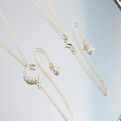 【14KGF】Simple Diamond Shaped CZ Y-Necklace 3枚目の画像