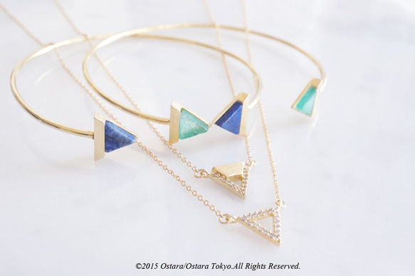 【14KGF】Necklace,,CZ Triangle 5枚目の画像